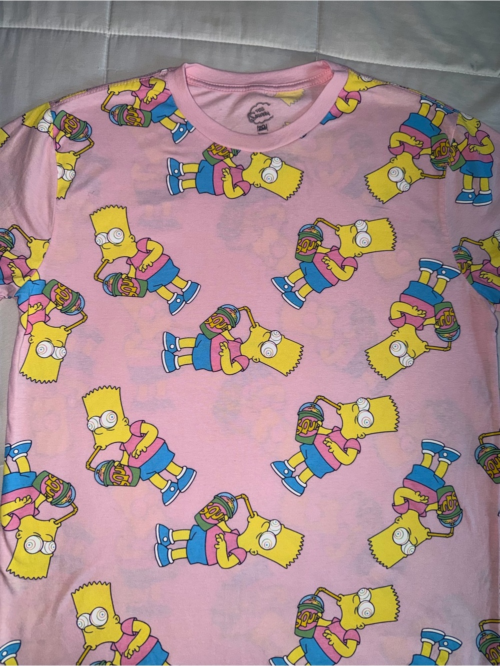 Bart Simpson Pink Graphic Tee - Large